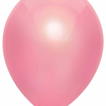 Feestbazaar Metallic roze ballonnen 100 stuks 30cm