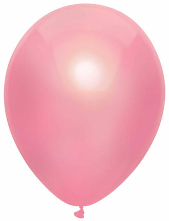 Feestbazaar Metallic roze ballonnen 100 stuks 30cm
