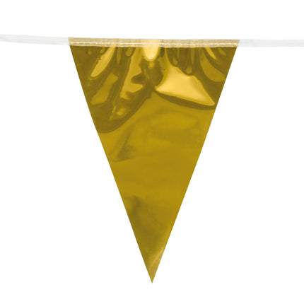 Feestbazaar Metallic vlaggenlijn goud (10m)
