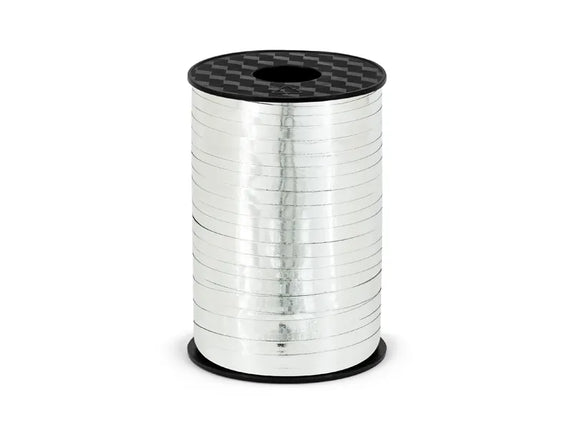Feestbazaar Metallic Zilveren Lint op Rol - 225m