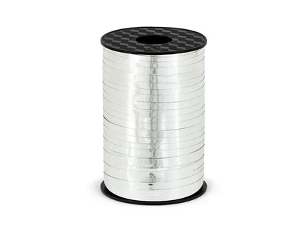 Feestbazaar Metallic Zilveren Lint op Rol - 225m