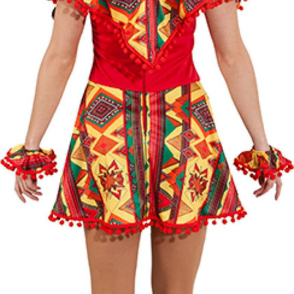 Feestbazaar Mexicaanse Jurk Dames Rood