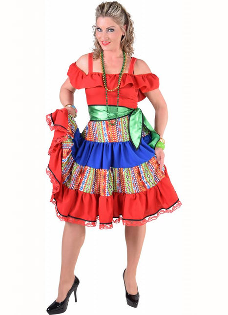 Feestbazaar Mexicaanse Jurk Klassiek Rood