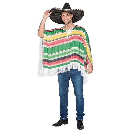 Feestbazaar Mexicaanse Poncho Juan Volwassene