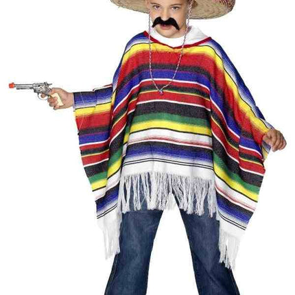 Feestbazaar Mexicaanse poncho kind