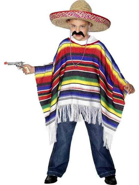Feestbazaar Mexicaanse poncho kind