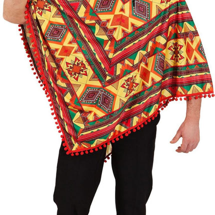 Feestbazaar Mexicaanse Poncho Kleurrijk Volwassenen