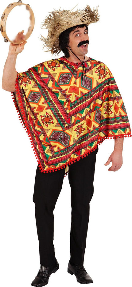 Feestbazaar Mexicaanse Poncho Kleurrijk Volwassenen
