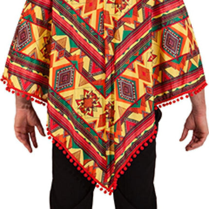 Feestbazaar Mexicaanse Poncho Kleurrijk Volwassenen