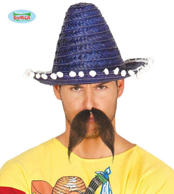 Feestbazaar Mexicaanse sombrero blauw 33cm