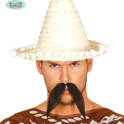 Feestbazaar Mexicaanse sombrero naturel 33cm