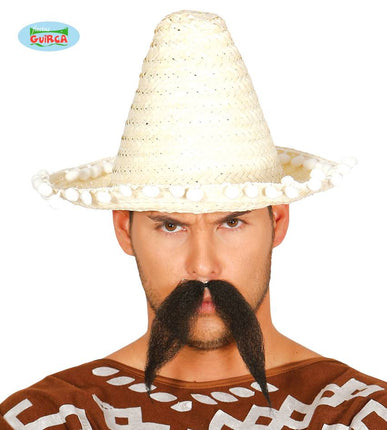 Feestbazaar Mexicaanse sombrero naturel 33cm