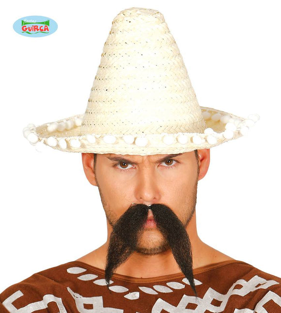 Feestbazaar Mexicaanse sombrero naturel 33cm