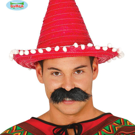 Feestbazaar Mexicaanse sombrero rood 33cm