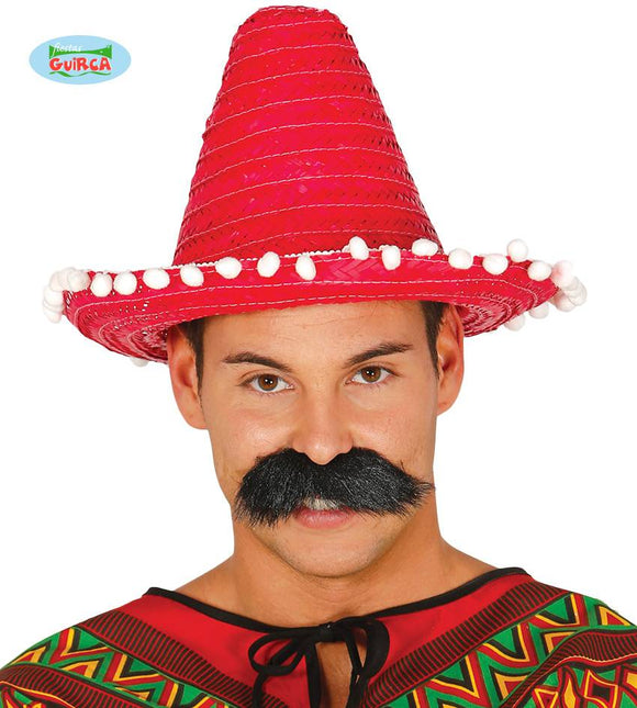 Feestbazaar Mexicaanse sombrero rood 33cm