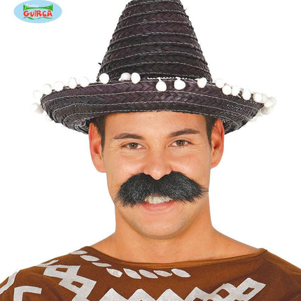 Feestbazaar Mexicaanse sombrero zwart 33cm