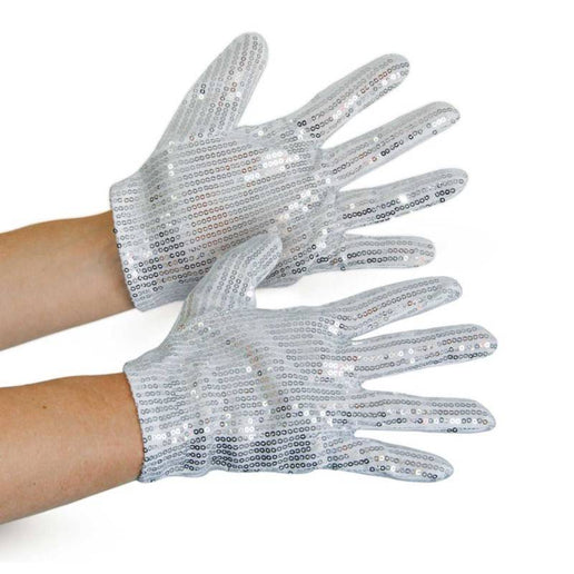 Feestbazaar Michael Jackson Handschoenen Zilver pailletten volwassen