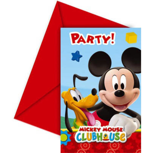 Feestbazaar Mickey Mouse Uitnodigingen Versiering 6st