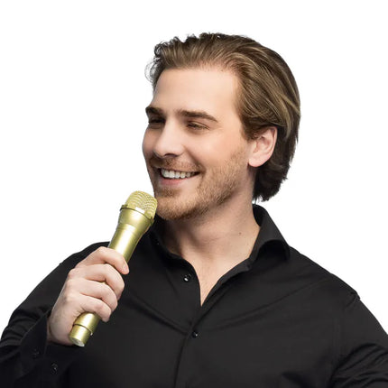 Feestbazaar Microfoon Deluxe Goud