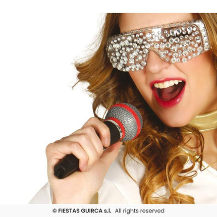 Feestbazaar Microfoon Karaoke Zwart/Rood
