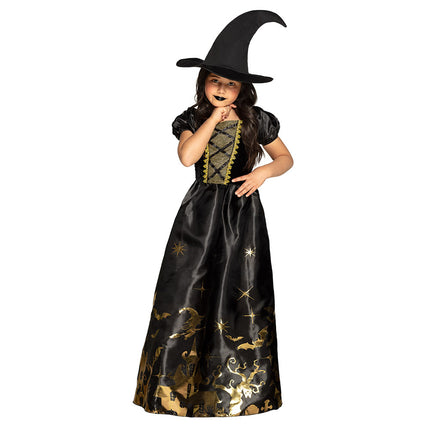 Feestbazaar Midnight Spooky Witch Heksenjurk Kind