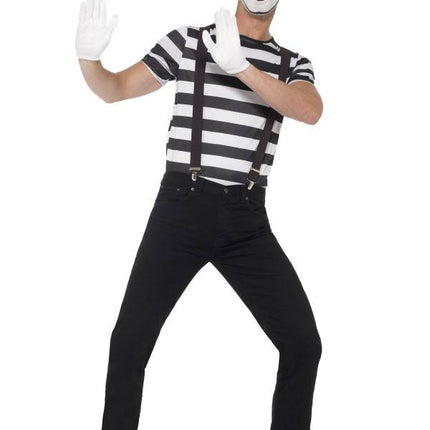 Feestbazaar Mime artiest verkleedkostuum
