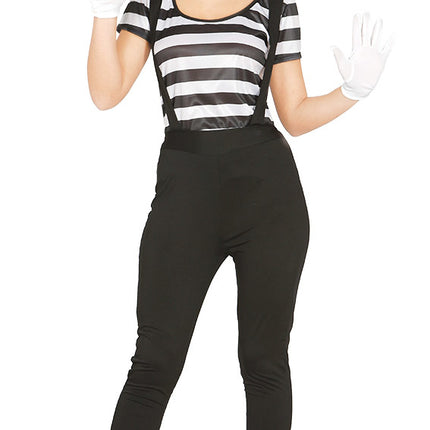 Feestbazaar Mime Speler Kostuum Vrouw