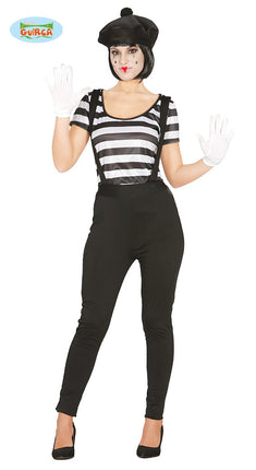 Feestbazaar Mime Speler Kostuum Vrouw