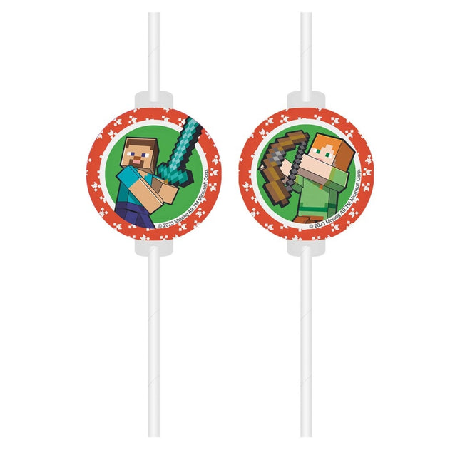 Feestbazaar Minecraft Medaillon Rietjes (4st)