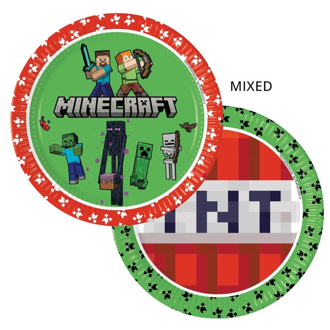 Feestbazaar Minecraft Party Bordjes 23cm (8st)