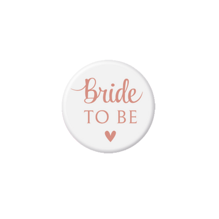Feestbazaar Mini Badges Bride to Be/Team Bride Blush roze