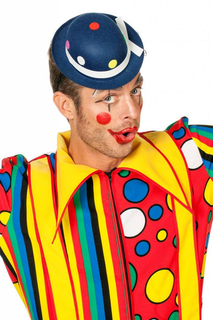Feestbazaar Mini bolhoed noppen blauw