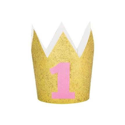 Feestbazaar Mini Kroontje 1 Jaar Roze