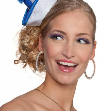 Feestbazaar Mini matrozenhoedje blauw