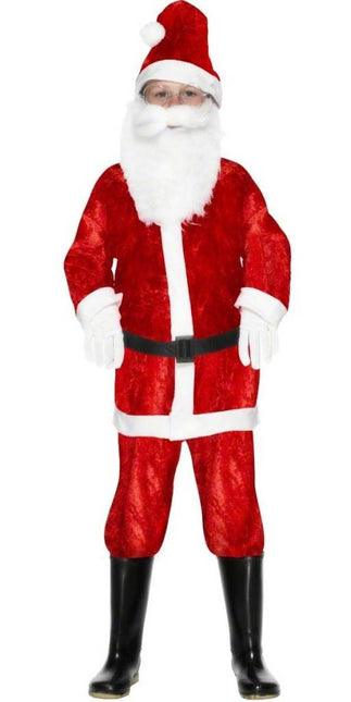 Feestbazaar Mini Santa kostuum velours
