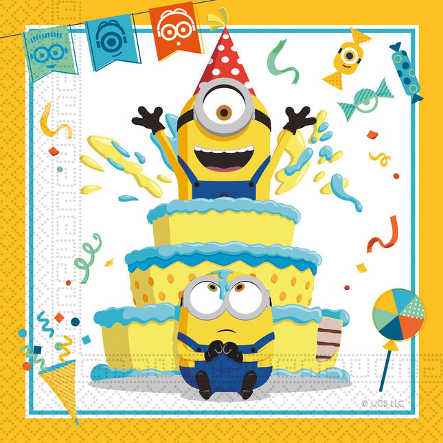 Feestbazaar Minions Servetten Geel (20st)