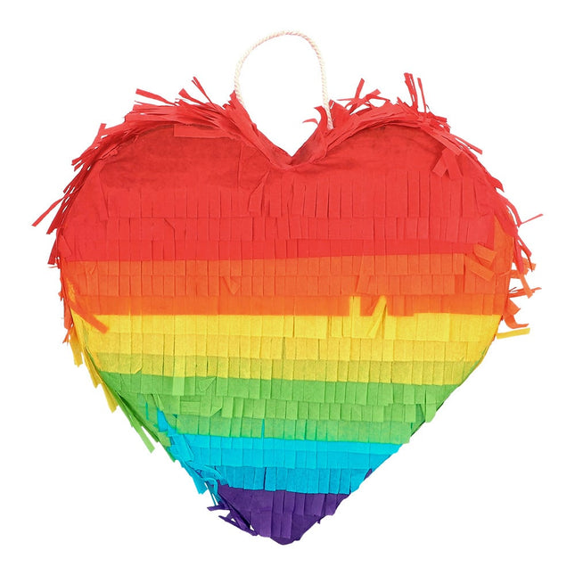 Feestbazaar Minipiñata Hart Regenboog (20cm)