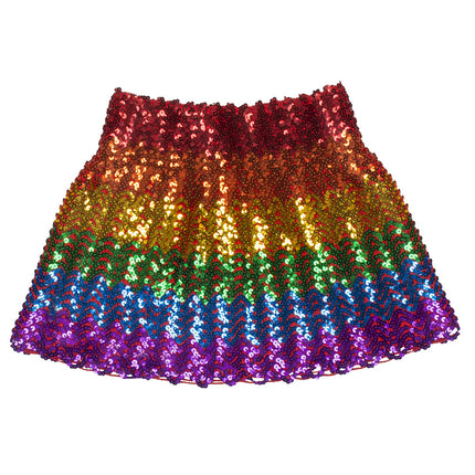 Feestbazaar Minirokje Sequins Regenboog