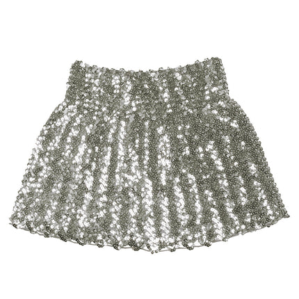Feestbazaar Minirokje Sequins Zilver