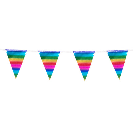 Feestbazaar Minivlaggenlijn Regenboog Metallic (3m)