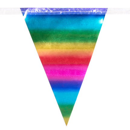Feestbazaar Minivlaggenlijn Regenboog Metallic (3m)