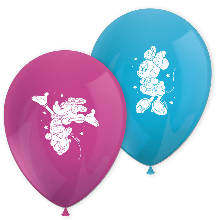 Feestbazaar Minnie Mouse Ballonnen Roze/Blauw (8st)