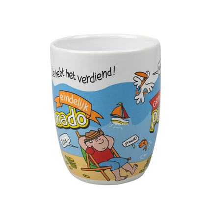 Feestbazaar Mok Pensioen Cartoon