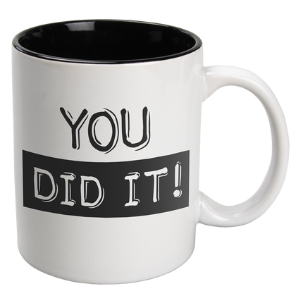 Feestbazaar Mok 'You Did It!' Zwart Wit