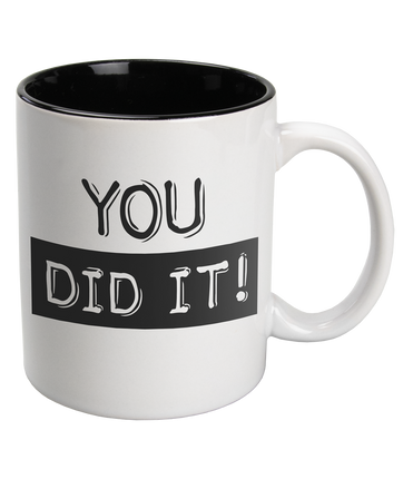 Feestbazaar Mok 'You Did It!' Zwart Wit