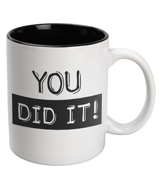 Feestbazaar Mok 'You Did It!' Zwart Wit