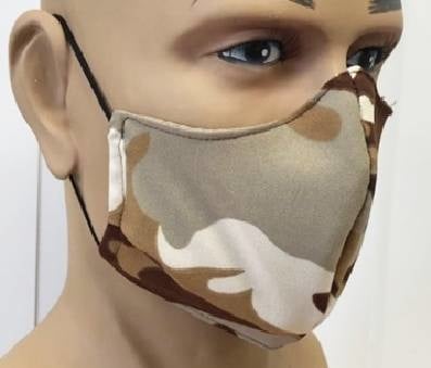 Feestbazaar Mondkapje Camouflage/kaki Herbruikbaar