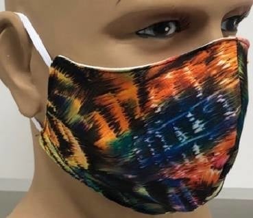 Feestbazaar Mondkapje Neon tijgerprint/Creme Herbruikbaar