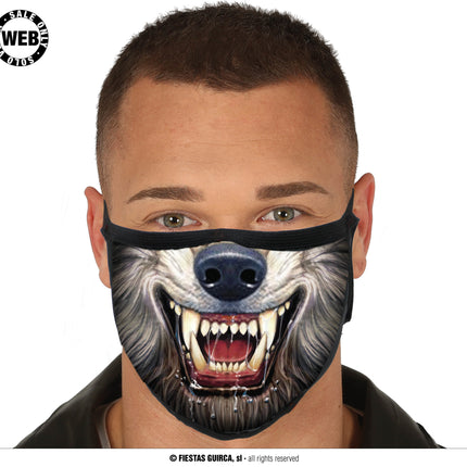 Feestbazaar Mondkapje Wolf