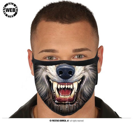 Feestbazaar Mondkapje Wolf